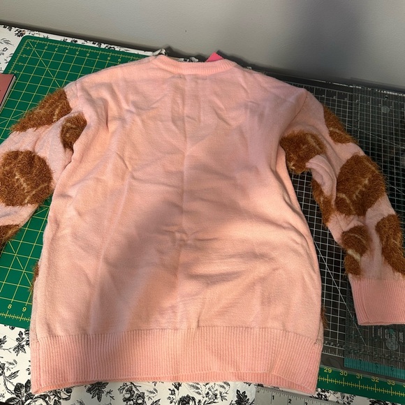 Simply Southern Football Pink Fuzzy Sweater NEW Small - Picture 8 of 10